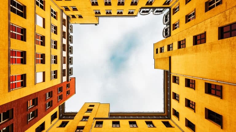 Inner courtyard of typical berlin appartment building