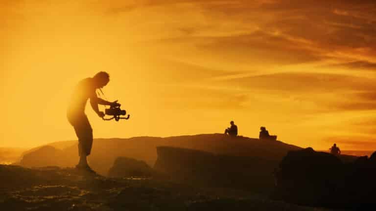 Cameraman at sunset